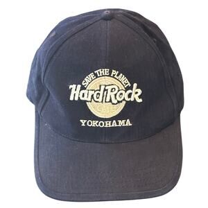 Hard Rock Cafe Yokohama Save the Planet Blue Ball Baseball Cap, One Size, EUC